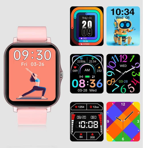 Advanced Smart Fitness Tracker Watch for Android/iOS - IP68 Waterproof, Heart Rate & Blood Oxygen Monitoring, Sleep Tracking, 8 Sports Modes, Breath Training & Weather Updates - Sleek 1.69-Inch Display in Rose Gold