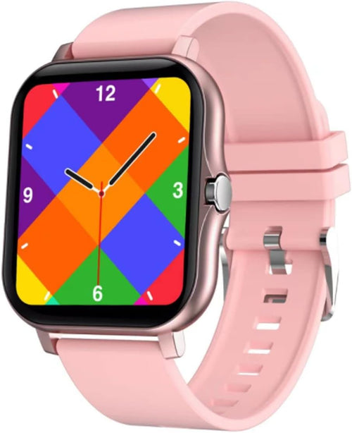 Advanced Smart Fitness Tracker Watch for Android/iOS - IP68 Waterproof, Heart Rate & Blood Oxygen Monitoring, Sleep Tracking, 8 Sports Modes, Breath Training & Weather Updates - Sleek 1.69-Inch Display in Rose Gold